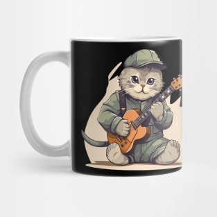 Scottish Fold Cat Playing Guitar Mug